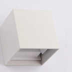 Applique murale extérieure cubique en aluminium, couleur unie, réglable en hauteur