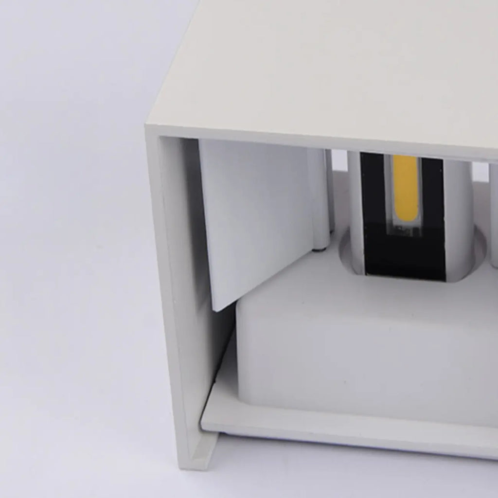 Applique murale extérieure cubique en aluminium, couleur unie, réglable en hauteur