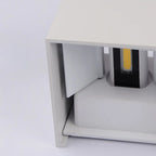 Applique murale extérieure cubique en aluminium, couleur unie, réglable en hauteur