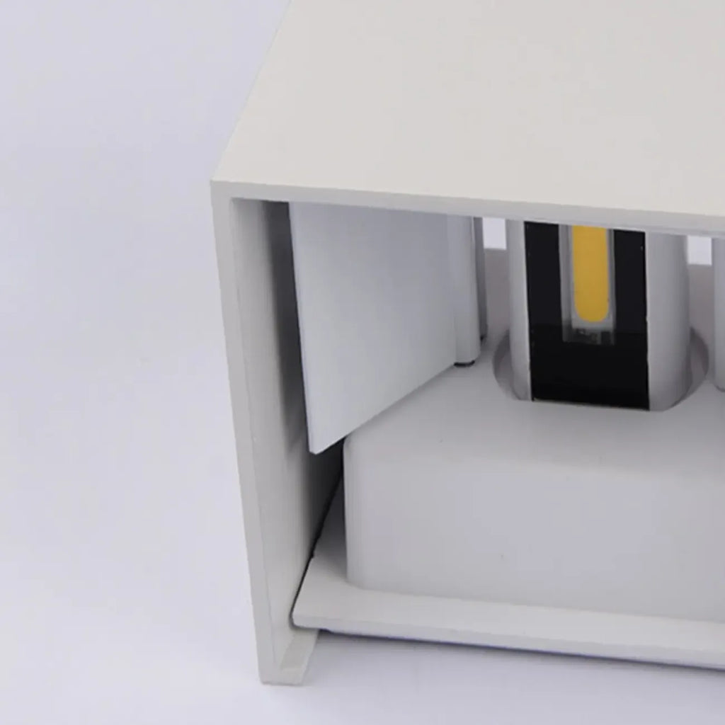 Applique murale extérieure cubique en aluminium, couleur unie, réglable en hauteur