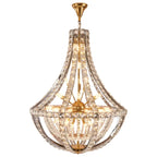 Lustre d'escalier glamour en cristal sphérique doré