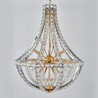 Lustre d'escalier glamour en cristal sphérique doré