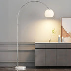 Lampadaire arqué moderne et réglable à brancher pour salon