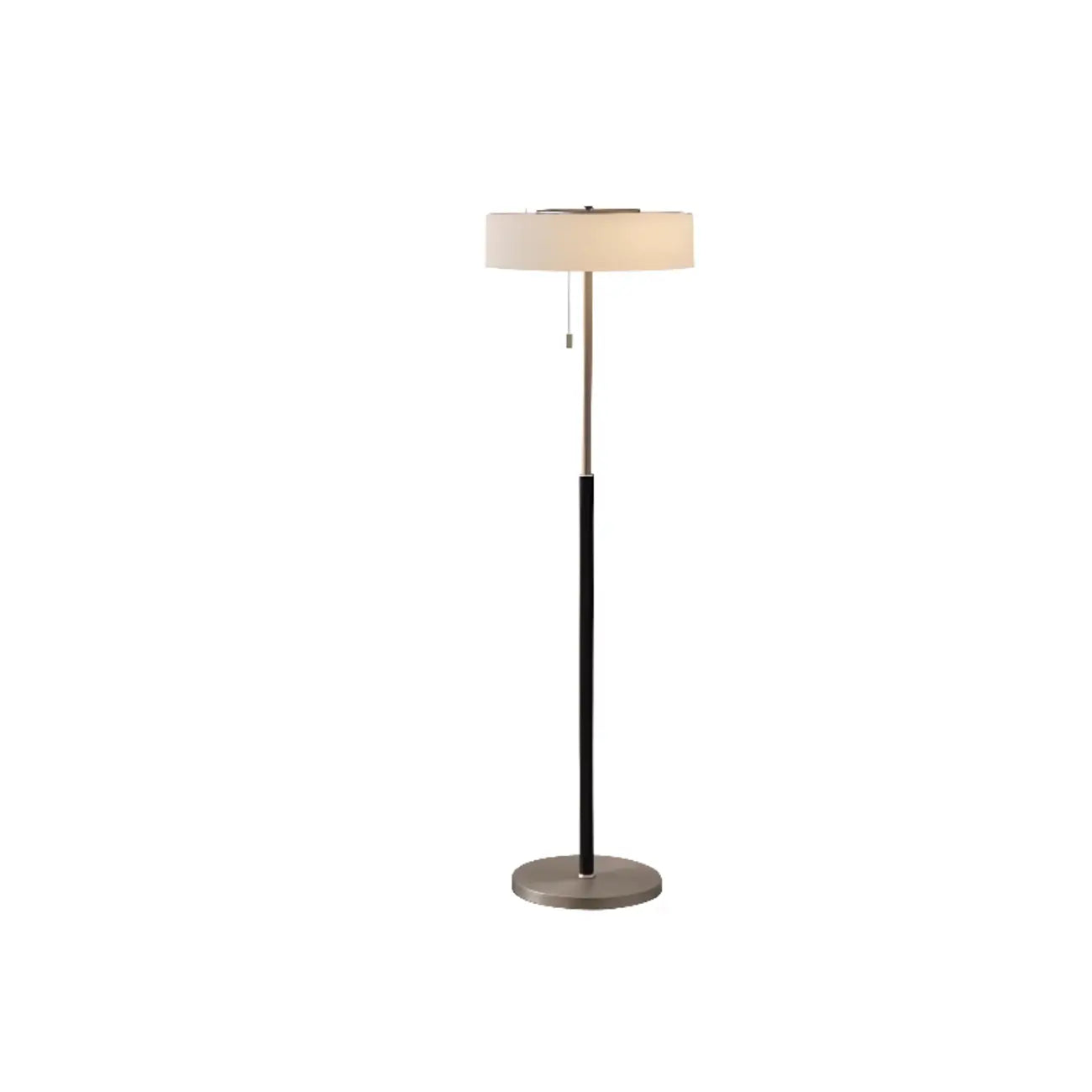 Lampadaire cylindrique moderne en verre argenté à brancher pour salon