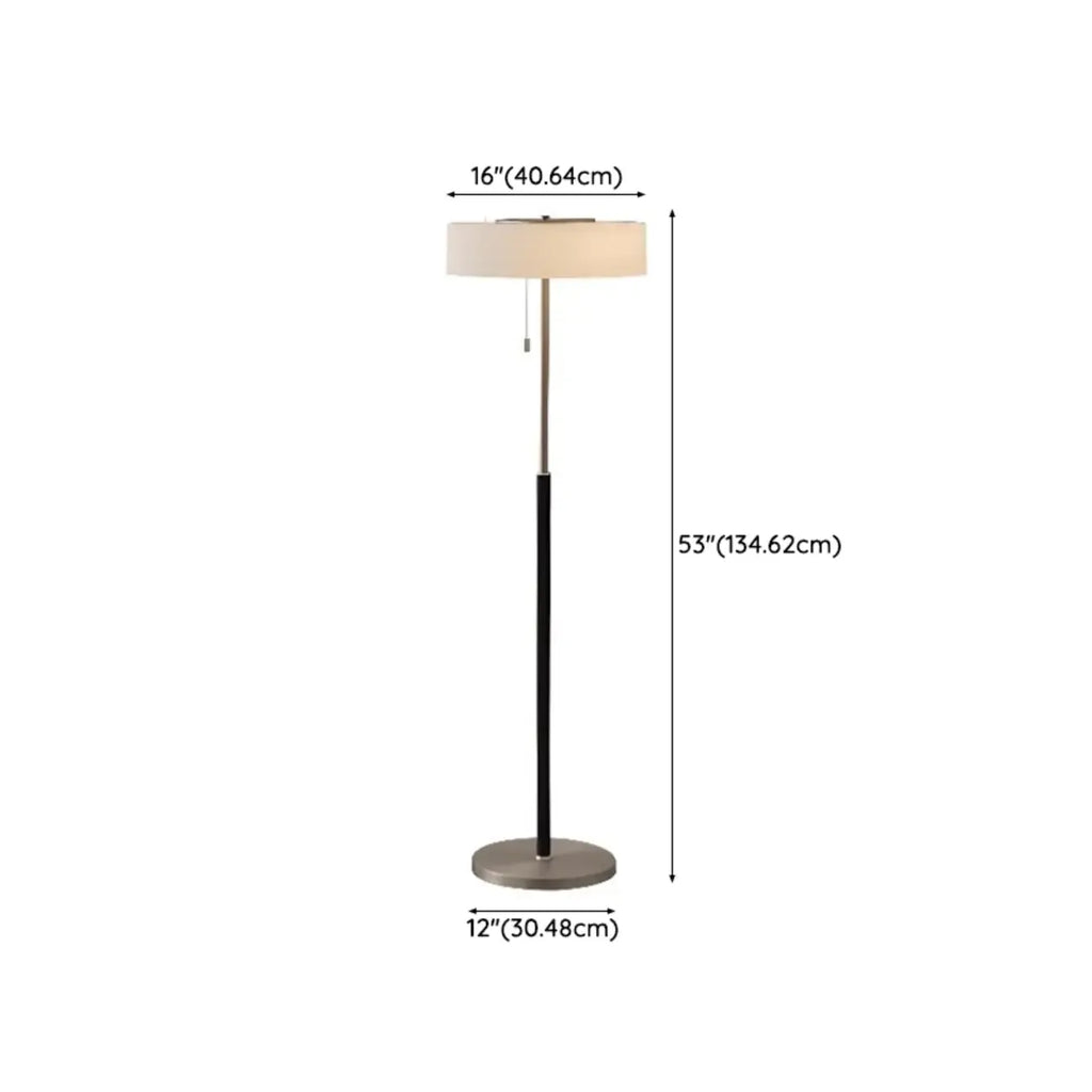 Lampadaire cylindrique moderne en verre argenté à brancher pour salon