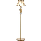 Lampadaire LED en métal doré avec cloche en verre et cristal
