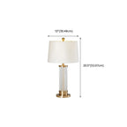 Lampe de table LED moderne et élégante en forme de tonneau, abat-jour en tissu