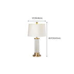 Lampe de table LED moderne et élégante en forme de tonneau, abat-jour en tissu