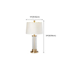 Lampe de table LED moderne et élégante en forme de tonneau, abat-jour en tissu