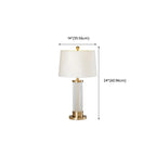 Lampe de table LED moderne et élégante en forme de tonneau, abat-jour en tissu