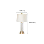 Lampe de table LED moderne et élégante en forme de tonneau, abat-jour en tissu