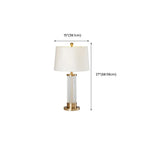 Lampe de table LED moderne et élégante en forme de tonneau, abat-jour en tissu