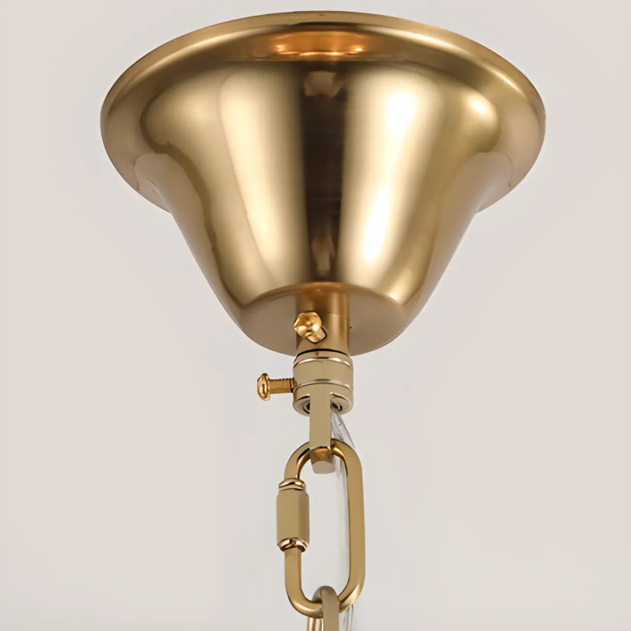 Lustre élégant à motif floral en cristal doré réglable