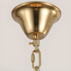 Lustre élégant à motif floral en cristal doré réglable