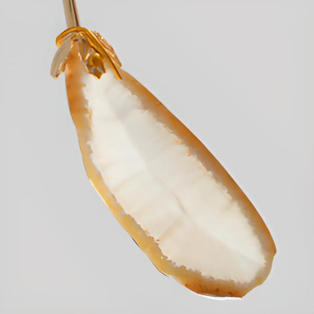 Bague circulaire en agate colorée, branches de lustre