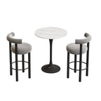 Tabouret de bar rond moderne noir rembourré