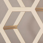 Porte-bouteilles hexagonal en métal autoportant, à poser sur une table.