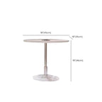 Table basse ronde et élégante en bois marron avec tiroir