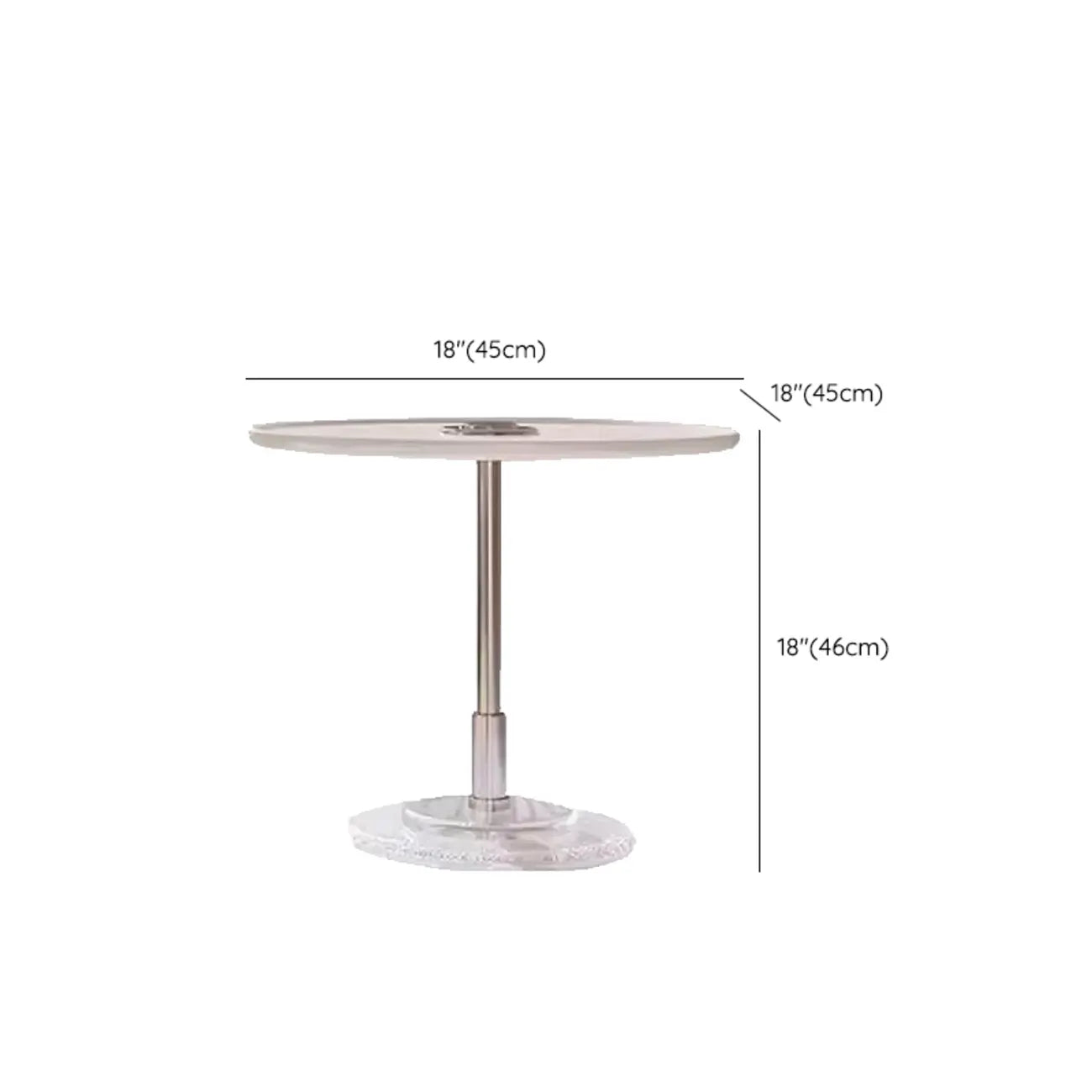 Table basse ronde et élégante en bois marron avec tiroir