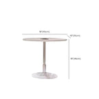 Table basse ronde et élégante en bois marron avec tiroir