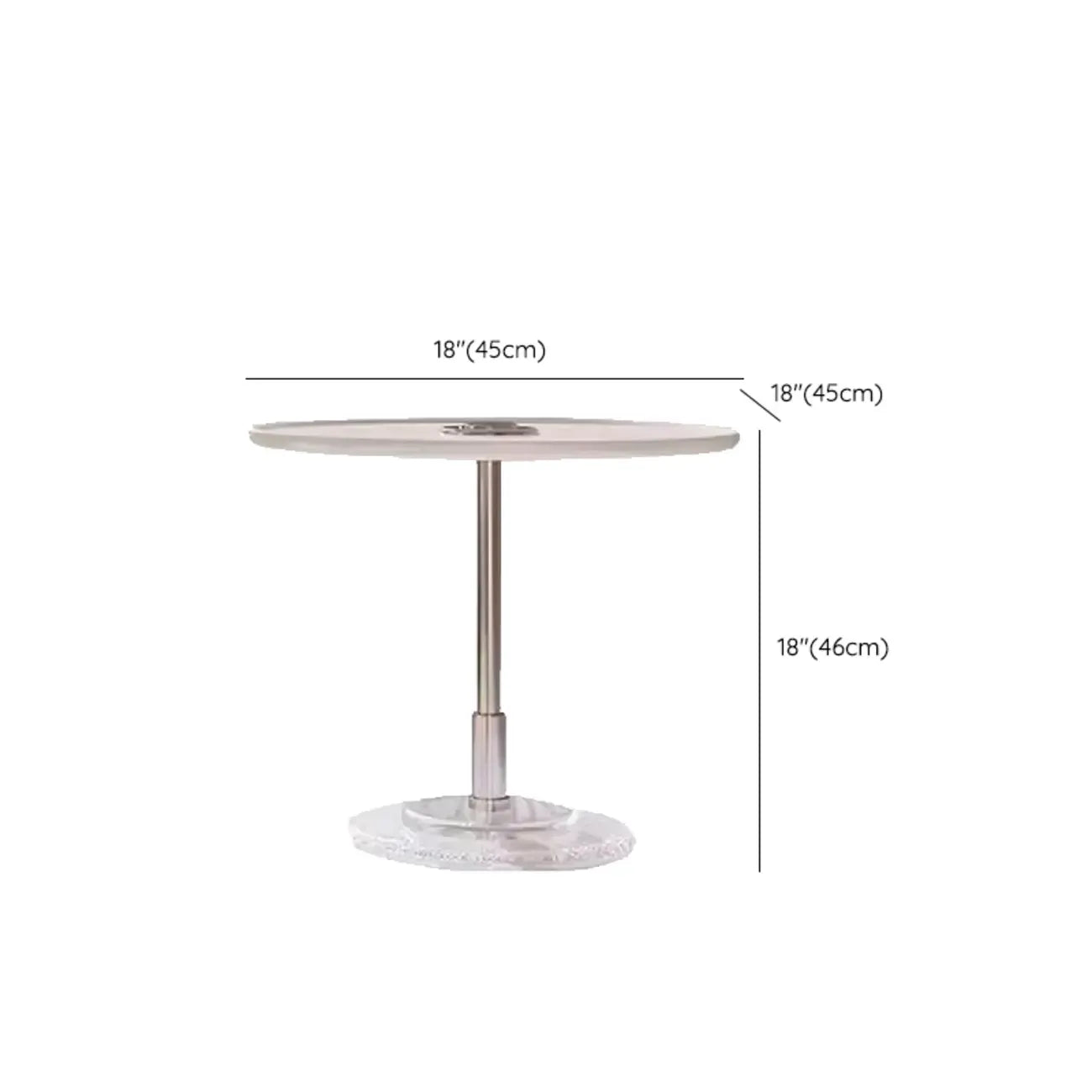 Table basse ronde et élégante en bois marron avec tiroir