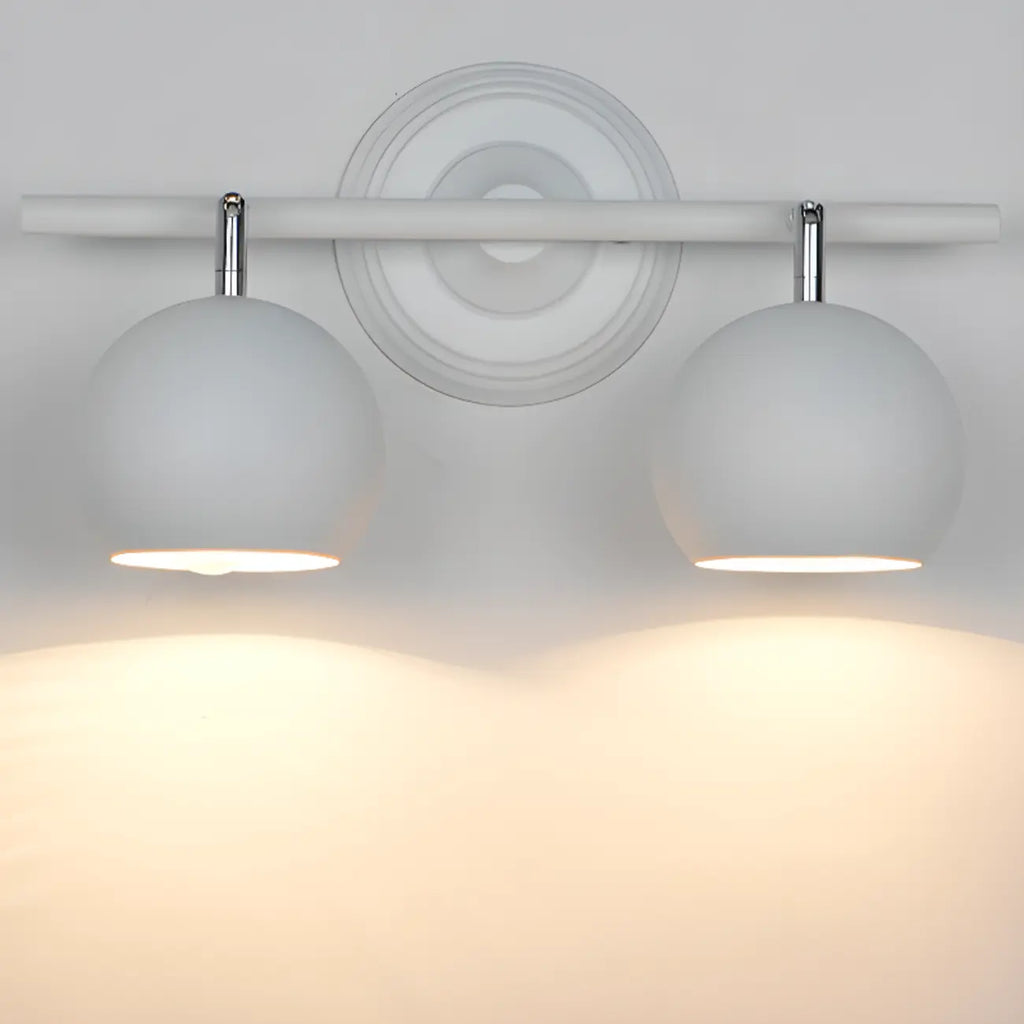 Applique murale moderne réglable en fer linéaire avec rail en forme de globe