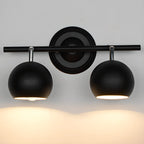 Applique murale moderne réglable en fer linéaire avec rail en forme de globe