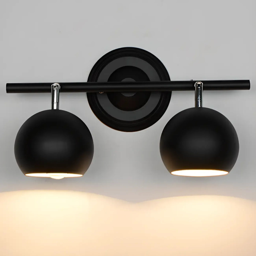 Applique murale moderne réglable en fer linéaire avec rail en forme de globe