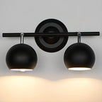 Applique murale moderne réglable en fer linéaire avec rail en forme de globe