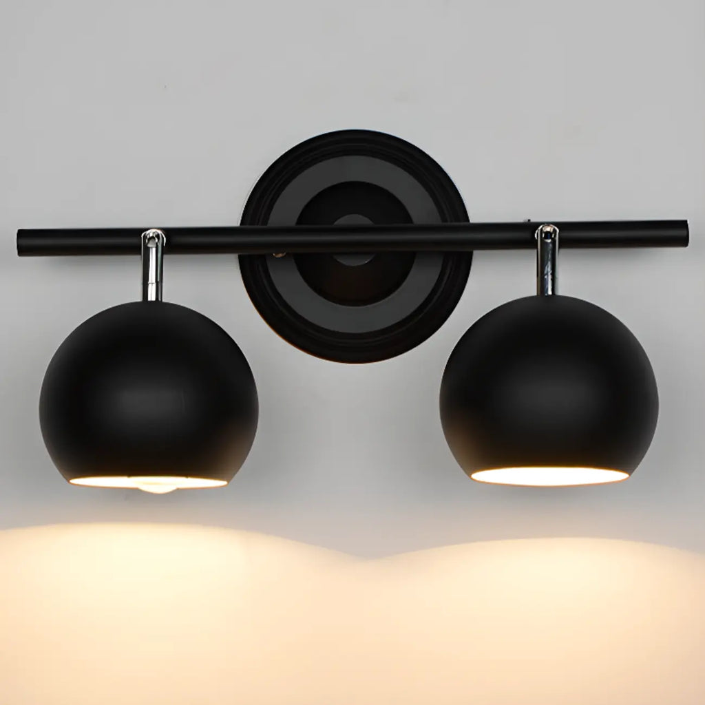 Applique murale moderne réglable en fer linéaire avec rail en forme de globe