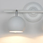Applique murale moderne réglable en fer linéaire avec rail en forme de globe