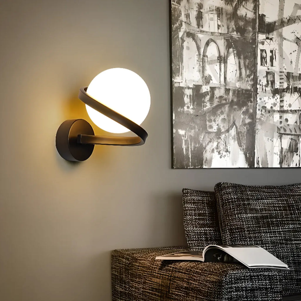 Applique murale moderne à LED en forme de globe pour éclairage résidentiel