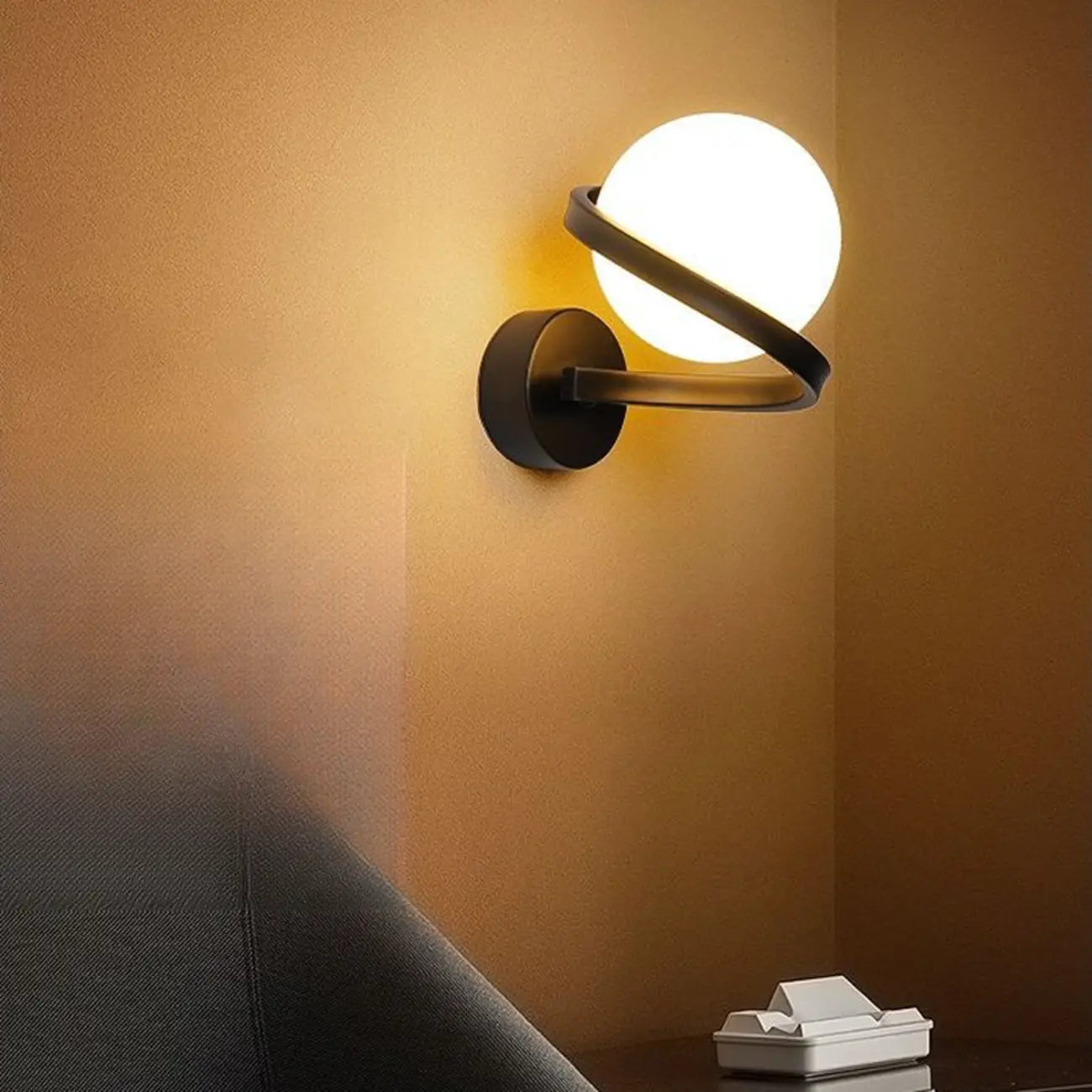 Applique murale moderne à LED en forme de globe pour éclairage résidentiel