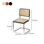 Chaise de salle à manger moderne marron à dossier tissé, en similicuir marron, à dossier cantilever.