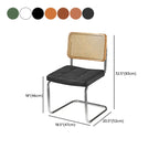 Chaise de salle à manger moderne marron à dossier tissé, en similicuir marron, à dossier cantilever.