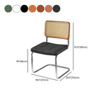 Chaise de salle à manger moderne marron à dossier tissé, en similicuir marron, à dossier cantilever.