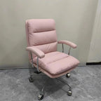Fauteuil de bureau pivotant moderne en cuir marron