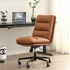 Fauteuil de bureau pivotant moderne en cuir marron