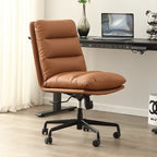 Fauteuil de bureau pivotant moderne en cuir marron