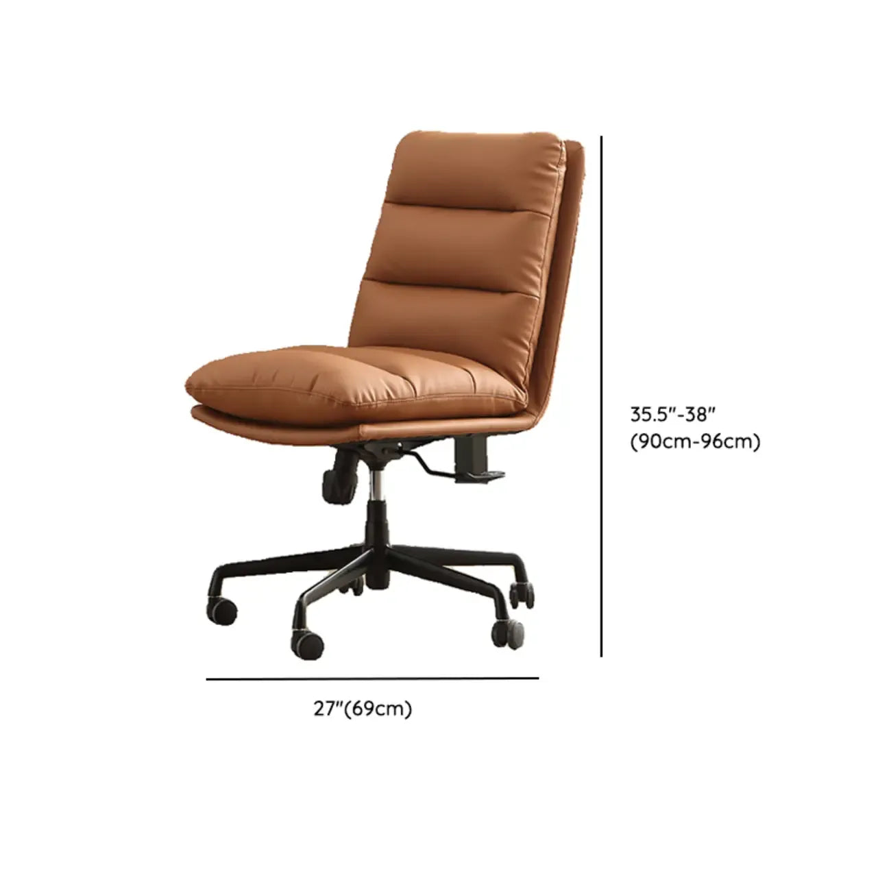 Fauteuil de bureau pivotant moderne en cuir marron