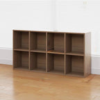 Bibliothèque cubique horizontale en bois de récupération brun large