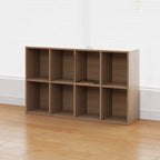 Bibliothèque cubique horizontale en bois de récupération brun large