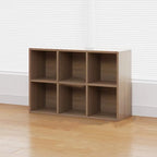Bibliothèque cubique horizontale en bois de récupération brun large