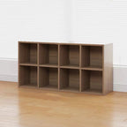 Bibliothèque cubique horizontale en bois de récupération brun large