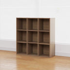 Bibliothèque cubique horizontale en bois de récupération brun large