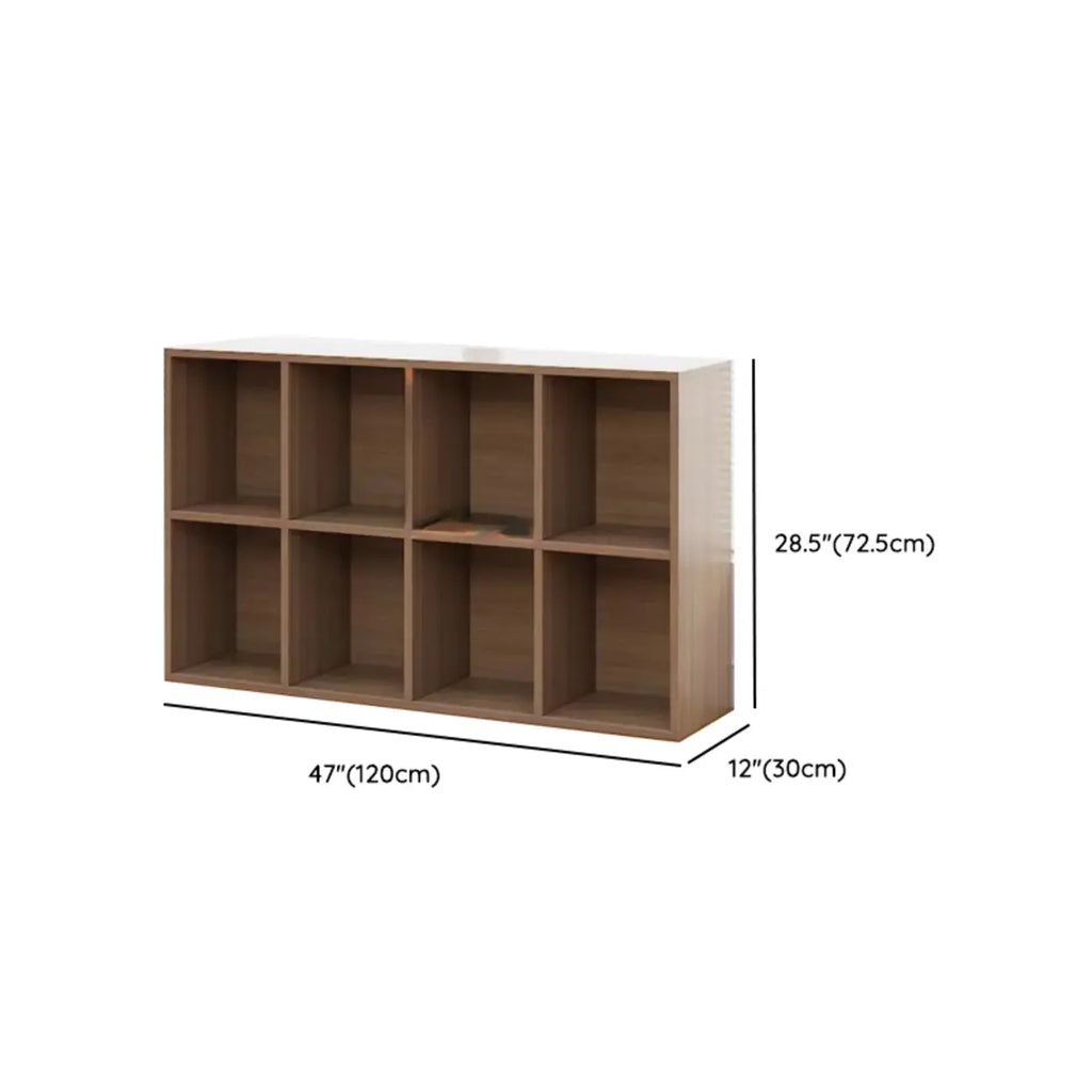Bibliothèque cubique horizontale en bois de récupération brun large