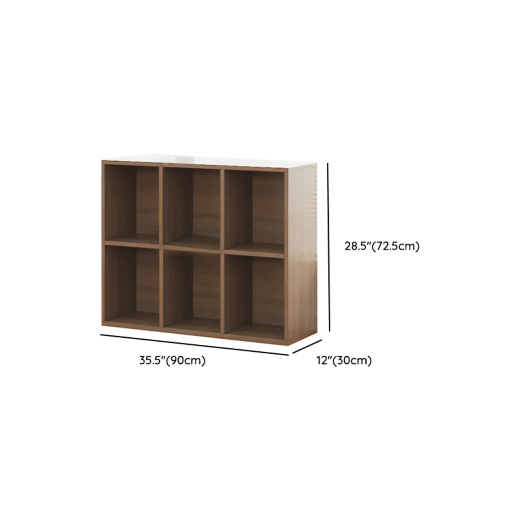 Bibliothèque cubique horizontale en bois de récupération brun large