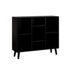 Bibliothèque rectangulaire ouverte moderne en bois d'hévéa noir