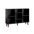 Bibliothèque rectangulaire ouverte moderne en bois d'hévéa noir