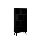 Bibliothèque rectangulaire ouverte moderne en bois d'hévéa noir